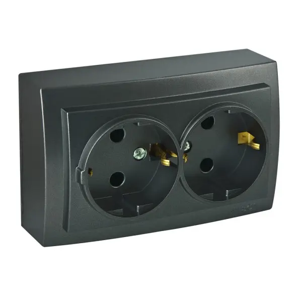 Розетка Nilson Themis антрацит 2-на з заземленням ( 26161025 )