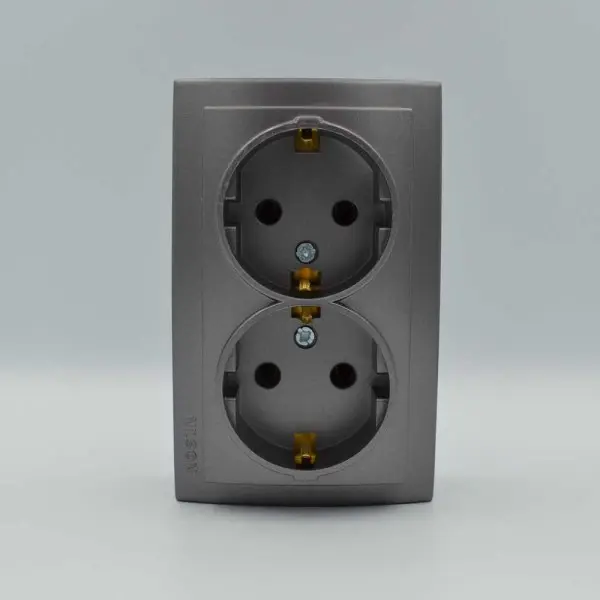 Розетка Nilson Themis антрацит 2-на з заземленням ( 26161025 ) - фото №4