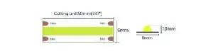 LED лента COLORS COB-24V-IP20 9.6W 720Lm 3000K 5м (DRF10-24V-8mm-WW) - фото №1