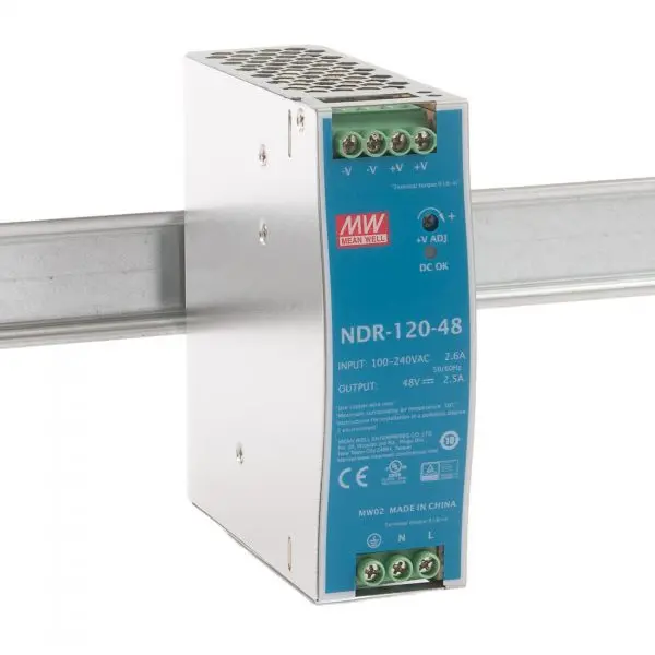 Блок живлення Mean Well на DIN-рейку 120W DC48V (NDR-120-48) Блок живлення Mean Well на DIN-рейку 120W DC48V (NDR-120-48)