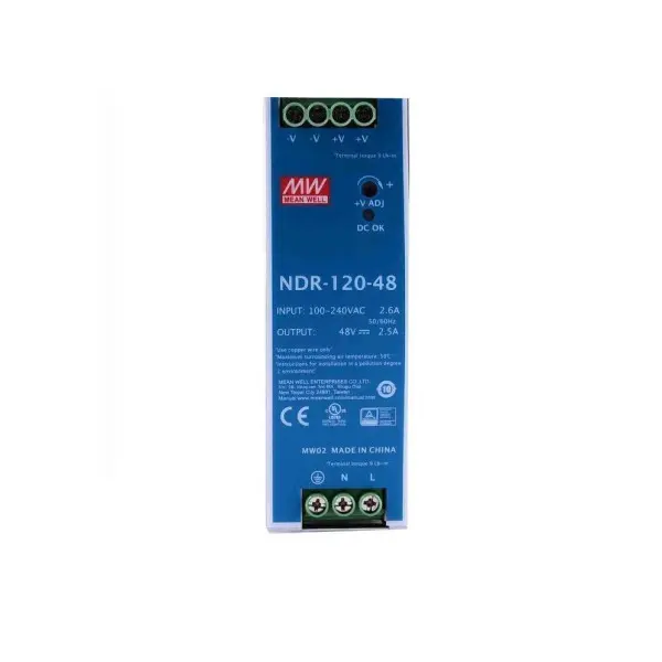 Блок живлення Mean Well на DIN-рейку 120W DC48V (NDR-120-48) - фото №1 Блок живлення Mean Well на DIN-рейку 120W DC48V (NDR-120-48) - фото №1