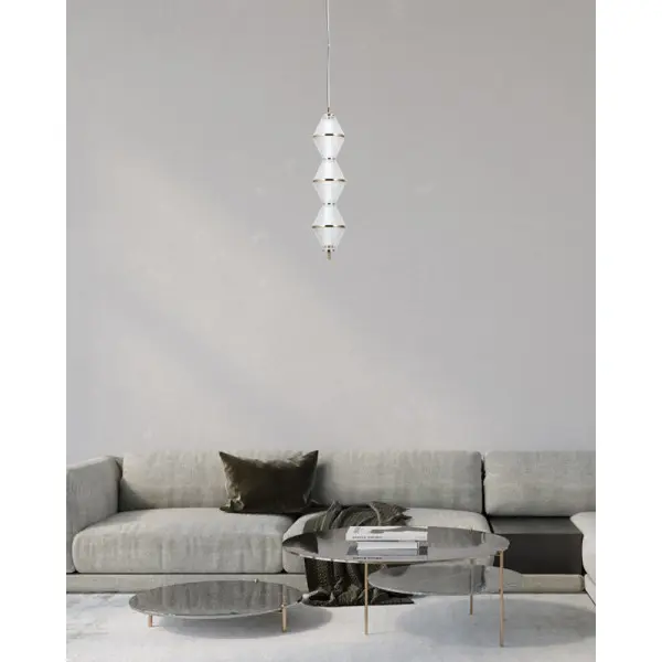 Подвесной светильник, люстра Italux PND-34395-3V-HBR Fuente LED 3x15W 3000K 1108Lm IP20 золотой - фото №1