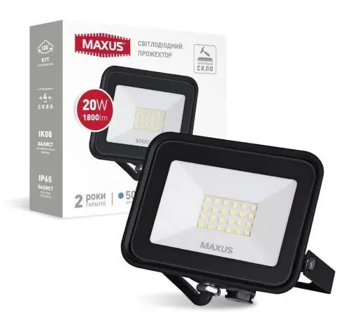 Прожектор Maxus FL-04 20Вт 5000K (1-MFL-04-2050) - фото №1