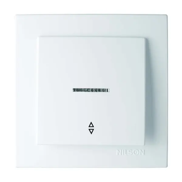 Вимикач Nilson Touran білий 1кл прохідний з підсвіткою (24111008)