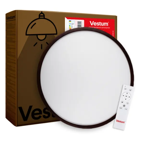 Матовий світильник Vestum WOOD 60Вт 375x60мм 3000К-6500К горіх - фото №6