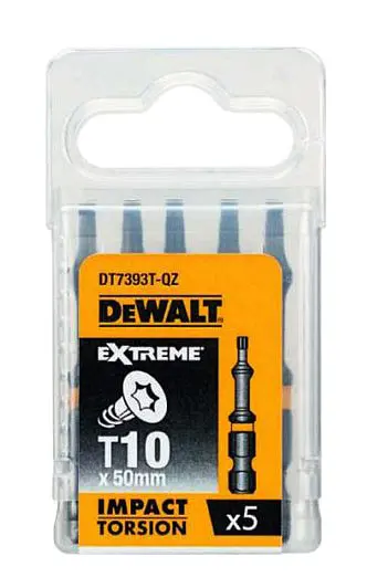 Ударні біти DeWALT Impact torsion Т10 50мм (5шт) - фото №2