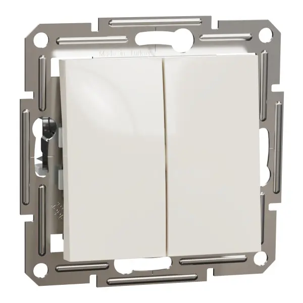 Переключатель двухклавишный Schneider Electric Asfora без рамки кремовый (EPH0670123)