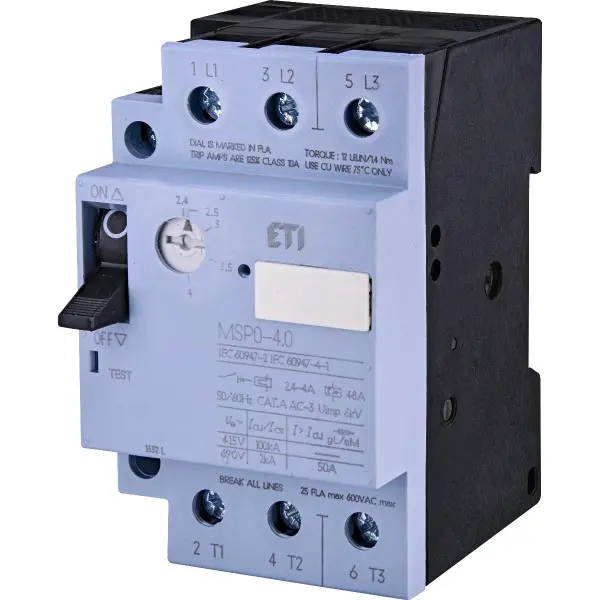 Автомат защиты двигателя ETI 004646622 MSP0-4.0 (1.1-1.5 kW 2.4-4A) Автомат защиты двигателя ETI 004646622 MSP0-4.0 (1.1-1.5 kW 2.4-4A)