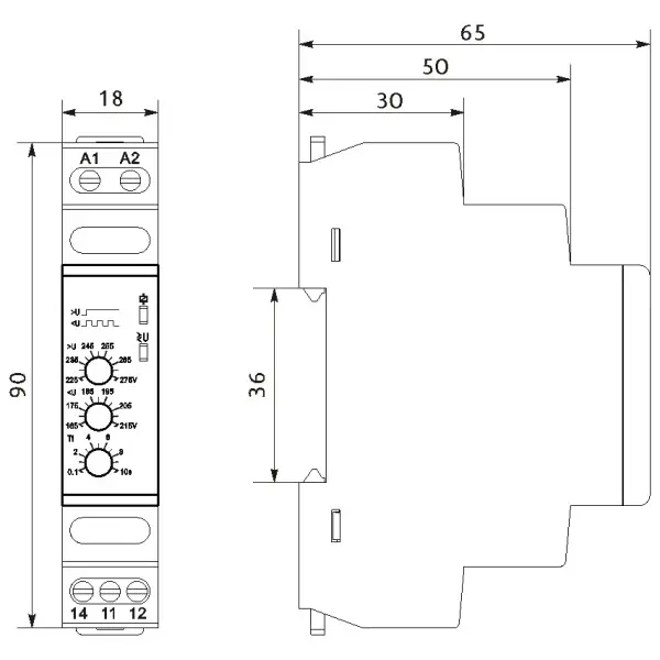 Реле контролю напруги Promfactor FRV11 220В - фото №2