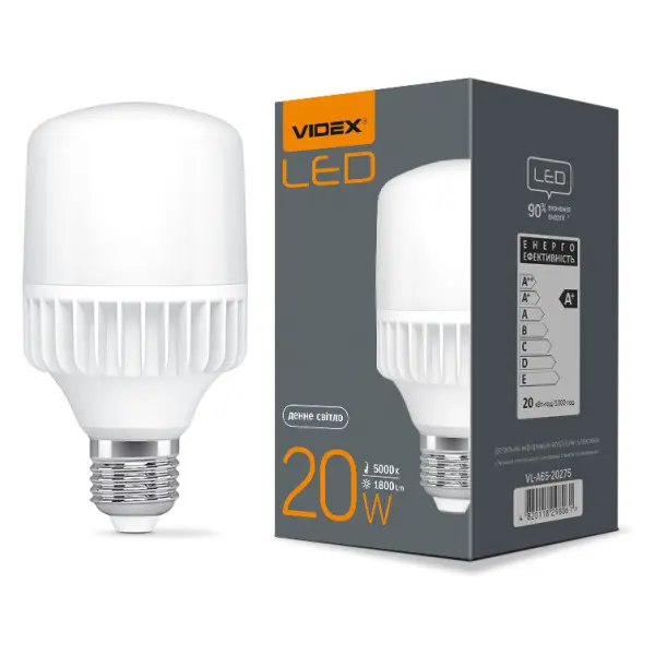 Світлодіодна лампа Videx A65 E27 20Вт 5000K (VL-A65-20275) - фото №2