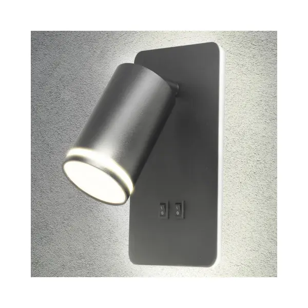 Бра, настінний світильник Goldlux 324368 Paris GU10+Led 2x10+6W IP20 BK - фото №2