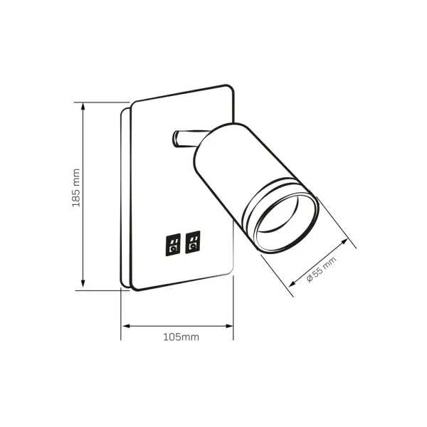 Бра, настінний світильник Goldlux 324368 Paris GU10+Led 2x10+6W IP20 BK - фото №3