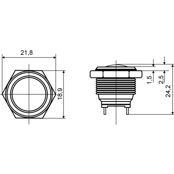 Металлическая кнопка Аско-Укрем TY 16-231P Pcb 1NO (A0140010087) - фото №5 Металлическая кнопка Аско-Укрем TY 16-231P Pcb 1NO (A0140010087) - фото №5