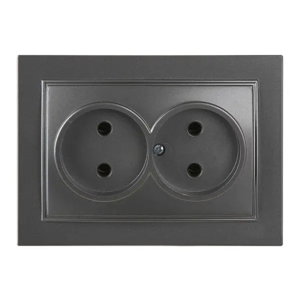Розетка Nilson Thor антрацит 2-на без заземлення ( 27161024 )
