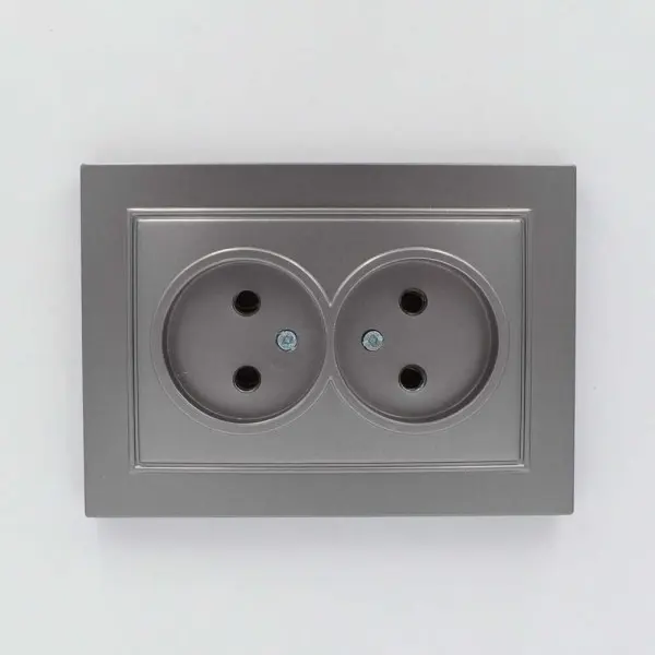 Розетка Nilson Thor антрацит 2-на без заземлення ( 27161024 ) - фото №1