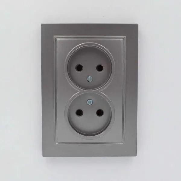 Розетка Nilson Thor антрацит 2-на без заземлення ( 27161024 ) - фото №3