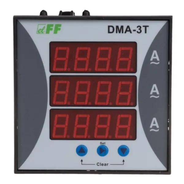 Трифазний щитовий амперметр F&F DMA-3T 230В - фото №1