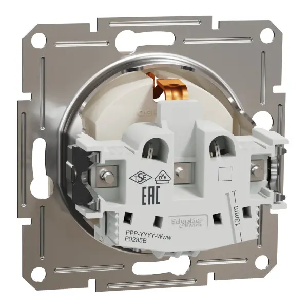 Розетка с заземлением Schneider Electric Asfora без рамки кремовая (EPH2970123) - фото №2