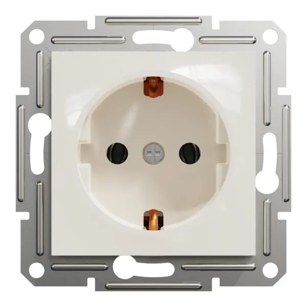 Розетка с заземлением Schneider Electric Asfora без рамки кремовая (EPH2970123) - фото №3