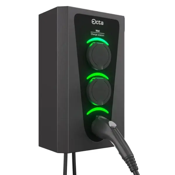 Бытовая зарядная станция Octa Energy W322-S-S-C1 Wall на 22кВт (розетка 1ф + розетка 1ф + Type 1 с кабелем 5м) - фото №2