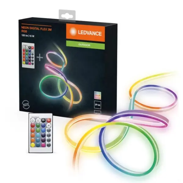 Вологозахищена світлодіодна стрічка Ledvance NEON DIGITAL FLEX 3M REMOTE RGB IP44 - фото №2