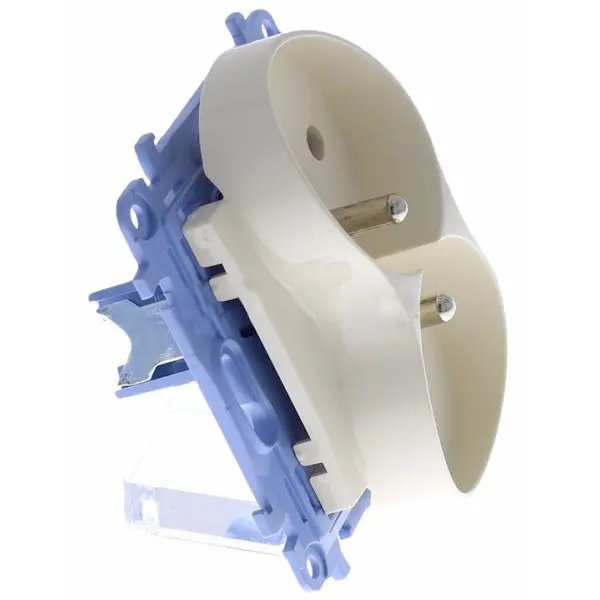 Подвійна розетка Kontakt Simon Simon 10 CGZ2M.01/41 із заземленням French (кремовий) - фото №2