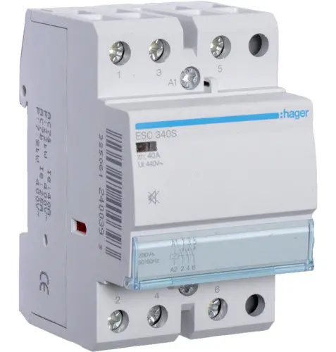 Бесшумный контактор Hager ESC340S 40A 3NO 230B