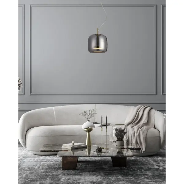 Подвесной светильник, люстра Italux PND-17760A-BRSS-SG Caste LED 1x10W 3000K 850Lm IP20 дымчатый - фото №1