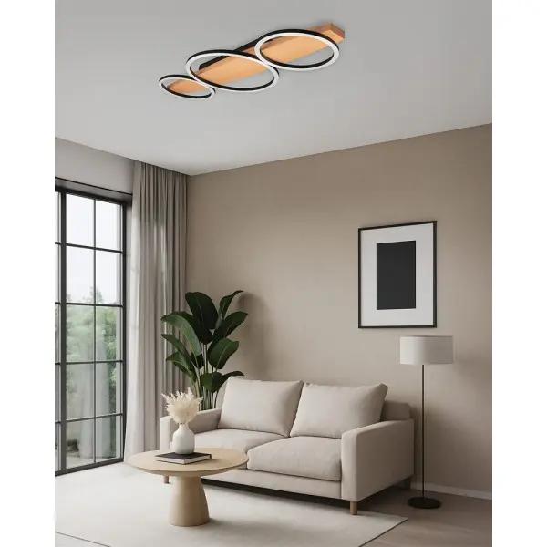 Люстра Goldlux 334251 Melisa LED 1x28W 4000K 3700Lm IP20 бежевая - фото №1