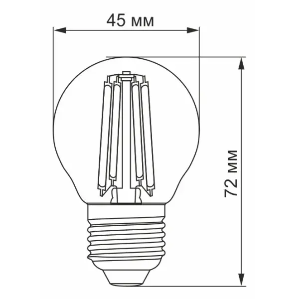 Світлодіодна філаментна лампа Videx Filament G45F E27 6Вт 3000K (VL-G45F-06273) - фото №2