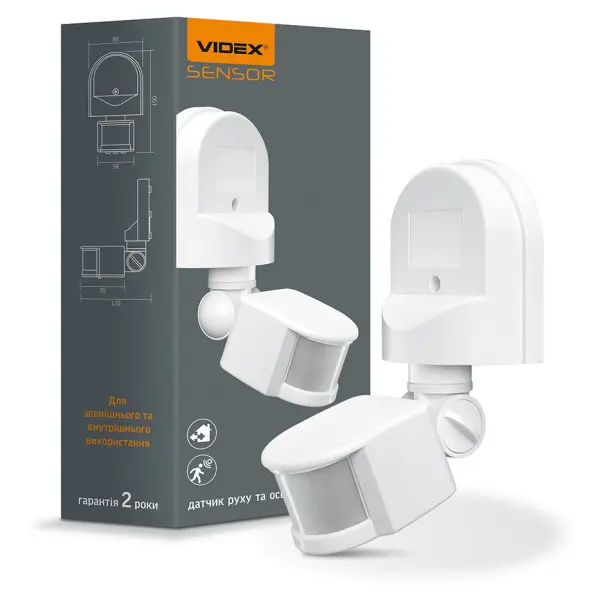 Инфракрасный датчик движения Videx 1200Вт 220В (VL-SPW02W) - фото №2