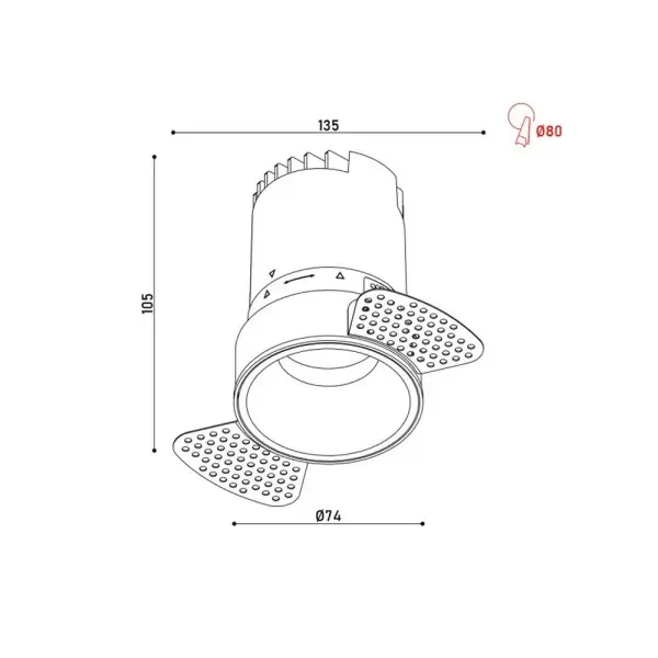 Точковий світильник Kloodi KD-GIRON134 TR 12W 3K 38D WH/REF-BK LED 840Lm IP20 чорний - фото №4 Точковий світильник Kloodi KD-GIRON134 TR 12W 3K 38D WH/REF-BK LED 840Lm IP20 чорний - фото №4