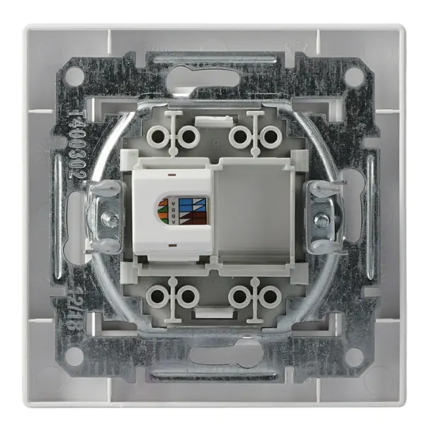 Розетка компьютерная одинарная RJ45 кат.6 UTP белая Asfora, EPH4700121 - фото №4