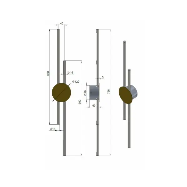 Бра, настінний світильник Pikart 33894-16 LINE 2 LED 2x10W 4000K IP20 чорний - фото №3