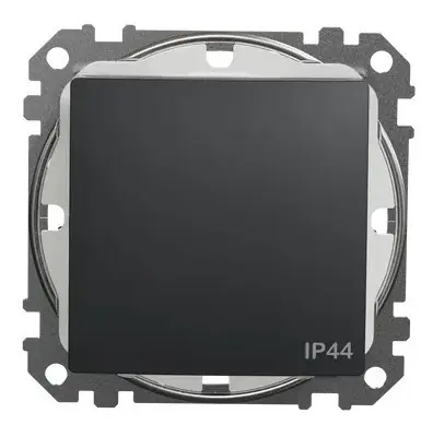 Одноклавішний перемикач Schneider Electric Sedna Design & Elements з кришкою IP44 чорний SDD214106 - фото №4