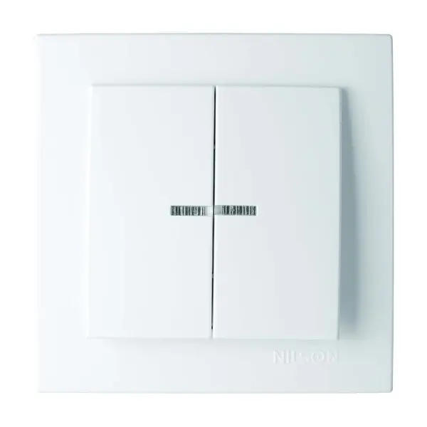 Вимикач Nilson Touran білий 2кл з підсвіткою ( 24111004 )