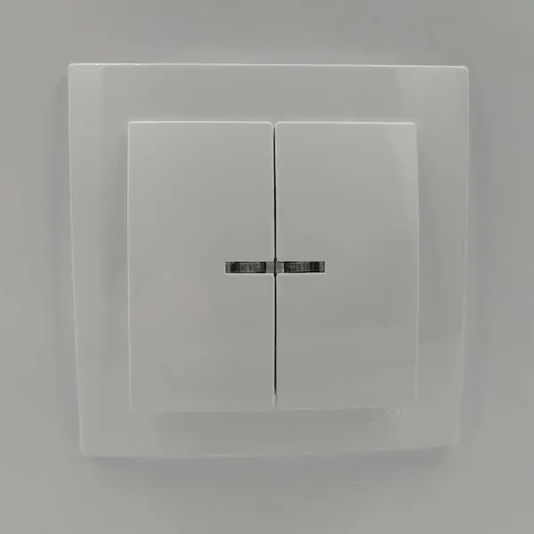 Вимикач Nilson Touran білий 2кл з підсвіткою ( 24111004 ) - фото №1