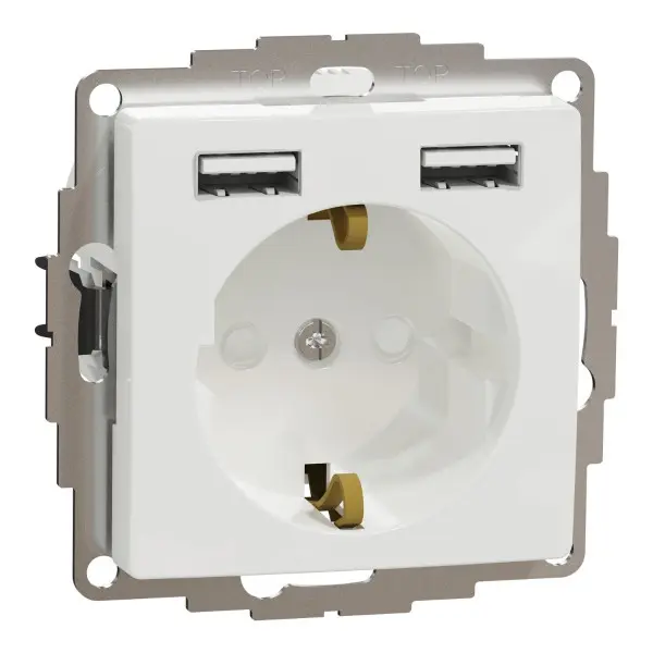 Розетка Schneider Electric Sedna Design & Elements с заземлением та 2 USB тип А белая SDD111052 Розетка Schneider Electric Sedna Design & Elements с заземлением та 2 USB тип А белая SDD111052