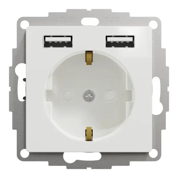 Розетка Schneider Electric Sedna Design & Elements с заземлением та 2 USB тип А белая SDD111052 - фото №1 Розетка Schneider Electric Sedna Design & Elements с заземлением та 2 USB тип А белая SDD111052 - фото №1