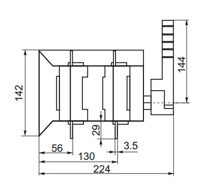 Пристрій автоматичного вводу резерву CNC YCS1-250А 4Р АС 415В (Б00043129) - фото №3