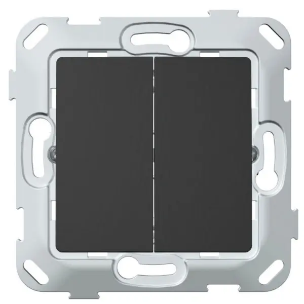 Двоклавішний механізм вимикача Plank Electrotechnic Classic/Nordic (PLK0121241) антрацит