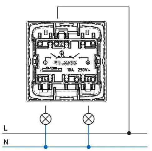 Двоклавішний механізм вимикача Plank Electrotechnic Classic/Nordic (PLK0121241) антрацит - фото №4