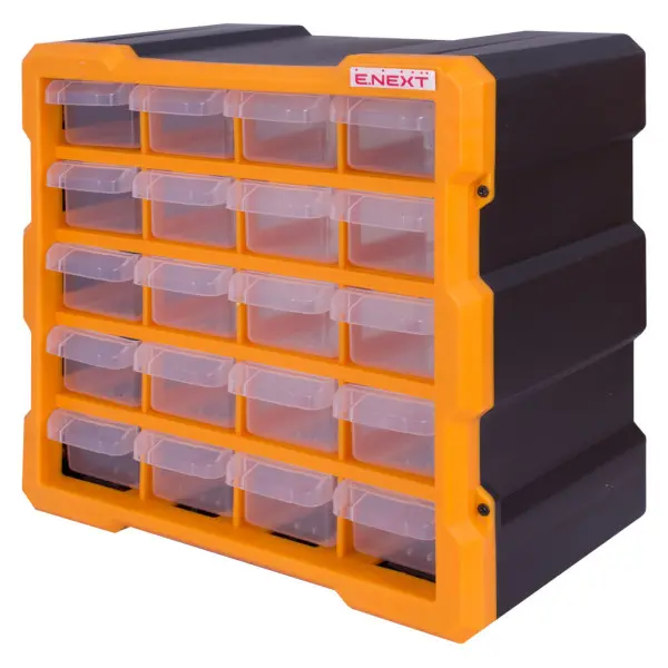 Пластиковий органайзер E.Next e.toolbox.pro.18 20-секційний 267х157х262мм (t011018) Пластиковий органайзер E.Next e.toolbox.pro.18 20-секційний 267х157х262мм (t011018)