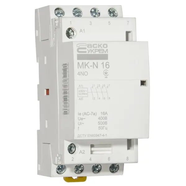 Модульный контактор Аско-Укрем MK-N 4P 16A 4NO (A0040030026) Модульный контактор Аско-Укрем MK-N 4P 16A 4NO (A0040030026)