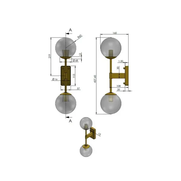 Бра, настінний світильник Pikart 31067-3 G9 2x60W IP20 - фото №1