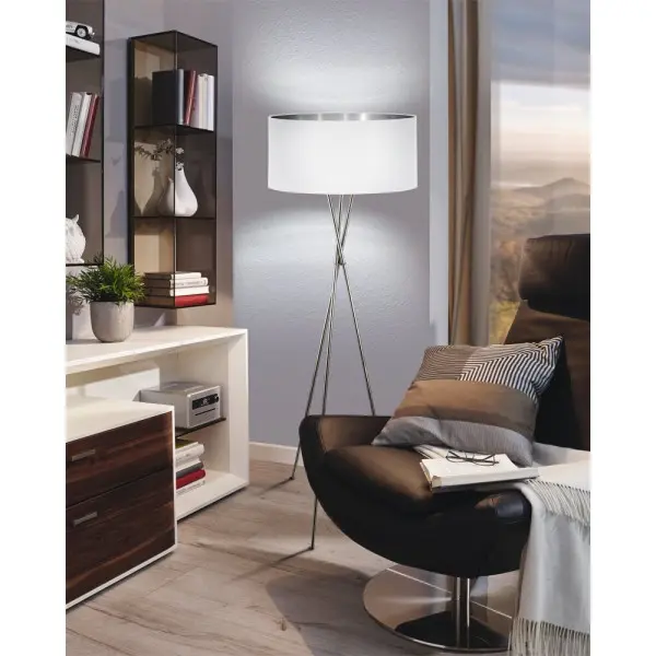 Торшер Eglo 95539 Fondachelli E27 1x60W IP20 белый - фото №1 Торшер Eglo 95539 Fondachelli E27 1x60W IP20 белый - фото №1