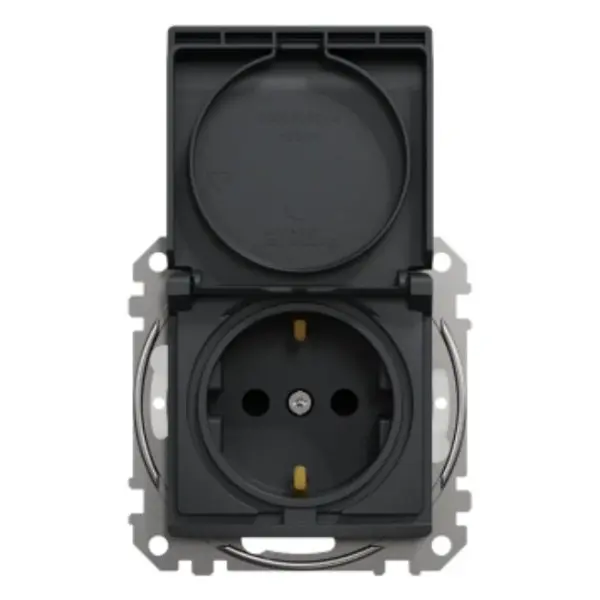 Розетка Schneider Electric Sedna Design & Elements с заземлением шторками и крышкой IP44 черная SDD214024 - фото №5 Розетка Schneider Electric Sedna Design & Elements с заземлением шторками и крышкой IP44 черная SDD214024 - фото №5