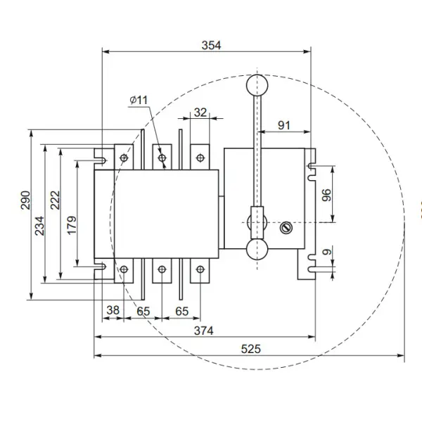 Устройство автоматического ввода резерва CNC YCS1-400А 3Р 415В (Б00042806) - фото №2