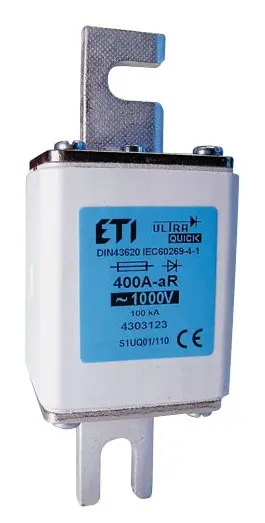 Запобіжник ETI S3UQ01/110/630A/1000V aR 200кА (4305128) Запобіжник ETI S3UQ01/110/630A/1000V aR 200кА (4305128)