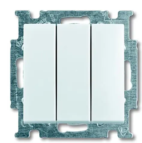 Трехкнопочный выключатель ABB Basic 55 2CKA001012A2155 106/3/1 UC-94-507 (альпийский белый) Трехкнопочный выключатель ABB Basic 55 2CKA001012A2155 106/3/1 UC-94-507 (альпийский белый)